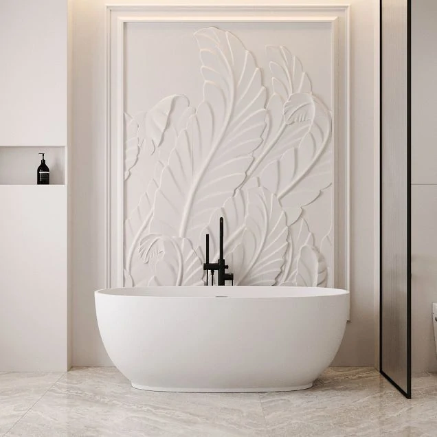 Ванна из искусственного камня ABBER Stein AS9641-1.5 белая матовая