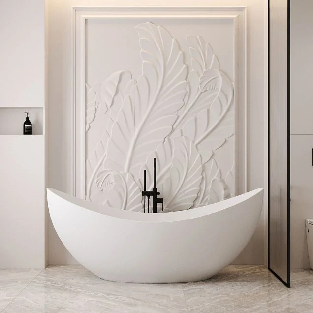 Ванна из искусственного камня ABBER Stein AS9633 белая матовая