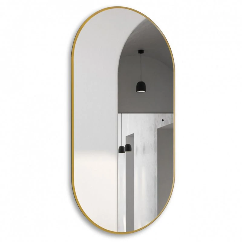 Зеркало Abber Kontur 55×105 с подсветкой, золото
