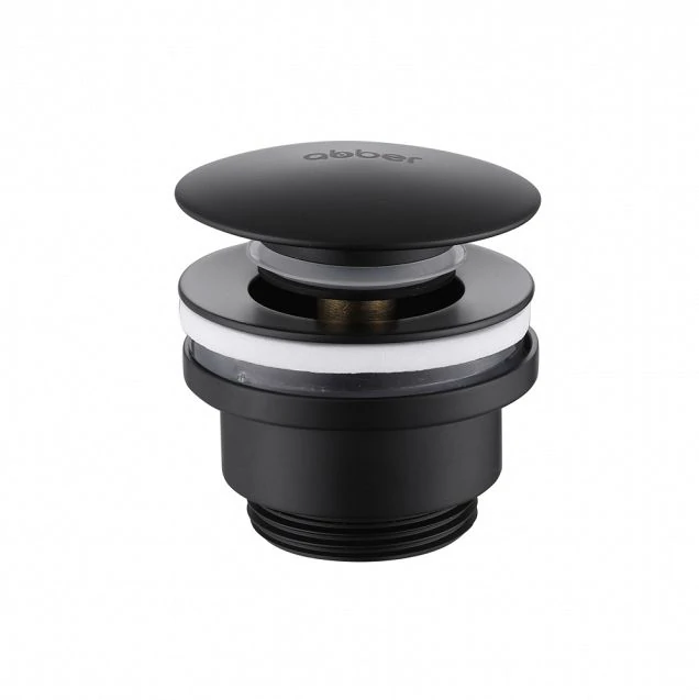 Донный клапан ABBER AF0011B без перелива, клик-клак, черный матовый