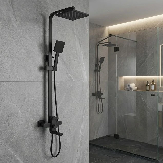 Душевая стойка со смесителем для ванны черная KUBUS, KUB13-314Black