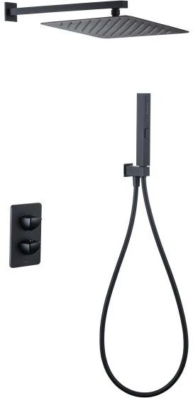 Душевой комплект Allen Brau Infinity 5.21016-31 (с внутренней частью, 2 выхода) черный матовый