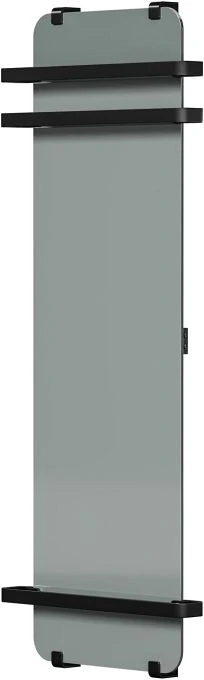 Полотенцесушитель электрический Allen Brau Infinity 140x44 с зеркалом, рейлингом 2.0 и креплением, черный матовый