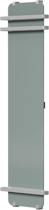 Полотенцесушитель электрический Allen Brau Infinity 180x44 с зеркалом, рейлингом 2.0 и креплением, серебро браш
