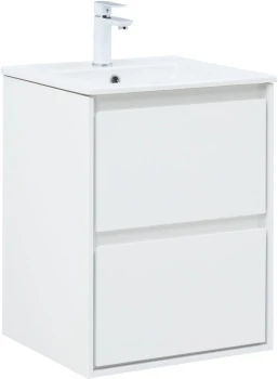 Тумба под раковину Aquanet Милан 50 белый глянец