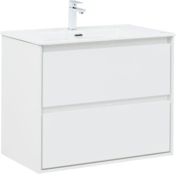 Тумба под раковину Aquanet Милан 80 белый глянец