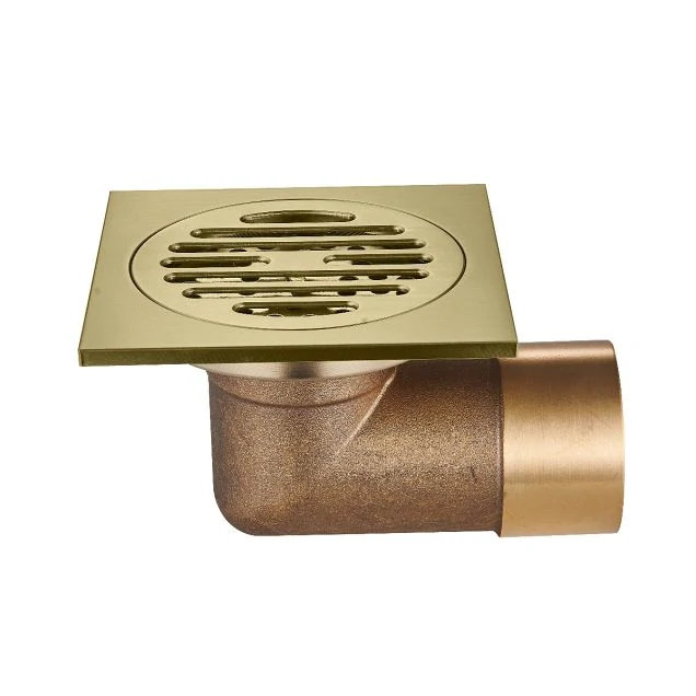 Душевой трап Raglo R605.10.03 10x10, в пол, с сухим затвором, сатин золотой