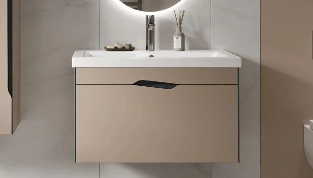 Тумба под раковину Velvex Krona 800-0-1 (Como) навесная серый камень