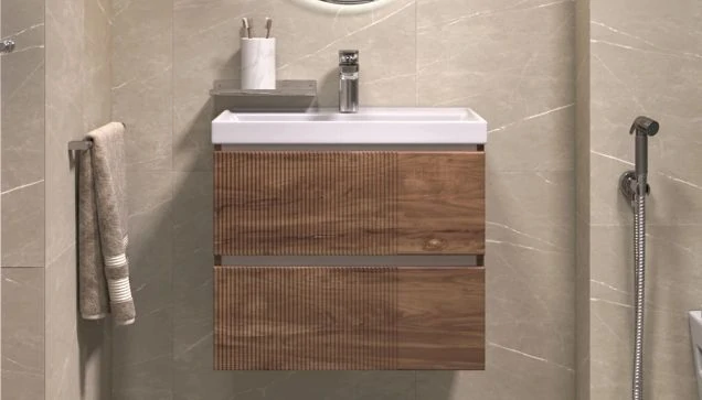 Тумба под раковину Velvex Mondi 600-0-2 (Madera Classica Slim) навесная акация темная