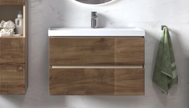 Тумба под раковину Velvex Mondi 800-0-2 (Madera Classica Slim) навесная акация темная