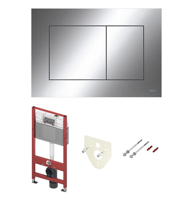 Инсталляция Tece Base 9400412 для подвесного унитаза с клавишей смыва хром глянцевый