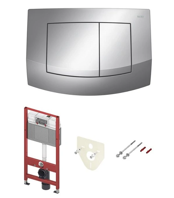 Инсталляция Tece Base 9400405 для подвесного унитаза с клавишей смыва хром глянцевый