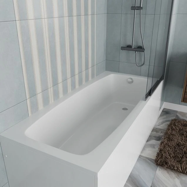 Ванна акриловая Vincea VBT-2S180-FR 180x80 с каркасом, пристенная, цвет белый