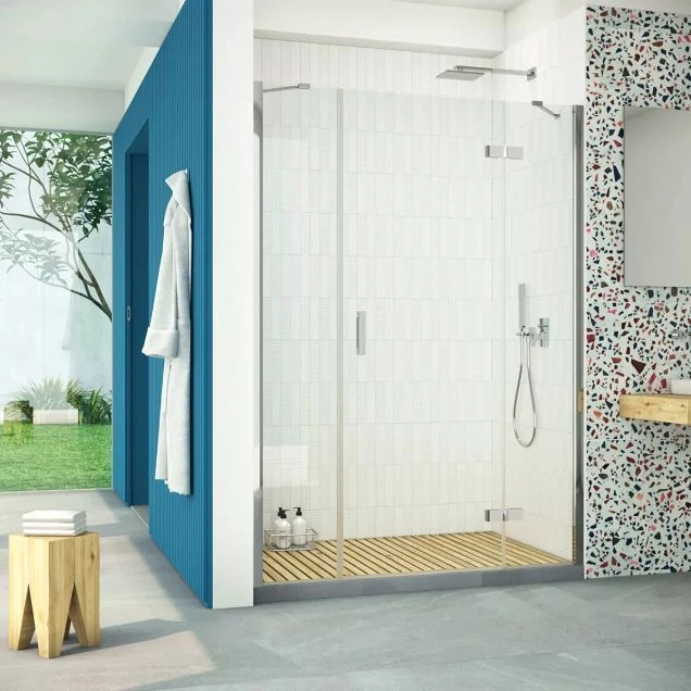 Душевая дверь Vegas-Glass AFP-F Retta 150 08 01 R, профиль глянцевый хром, стекло прозрачное