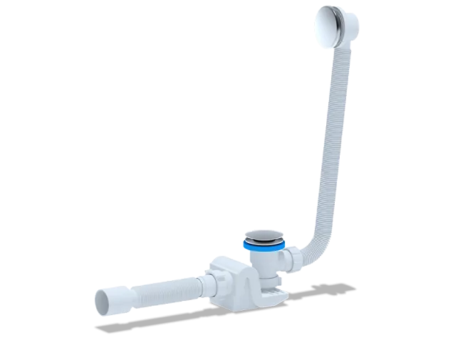Сифон АНИ Пласт Бриг EC655GS 1 1/2 дюйма 40 мм клик-клак гриб с сеткой с переливом и гибкой трубой 40х50 мм