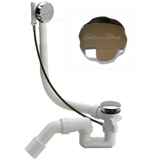 Слив-перелив Astra-Form V55R полуавтомат 70 см, пластик, вентиль и клапан латунь хром