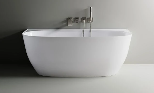 Ванна из литьевого мрамора Astra-Form Атрия 170х85 с щелевым переливом, донный клапан хром