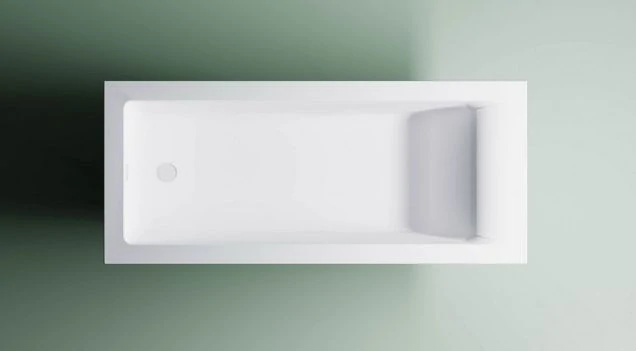 Ванна из литьевого мрамора Astra-Form Нейт 180x80 с щелевым переливом, донный клапан белый глянец