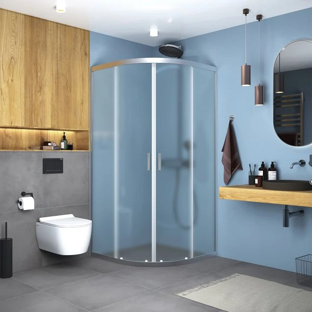 Душевое ограждение Domani-Spa Moon 90x90 стекло матовое, профиль матовый хром