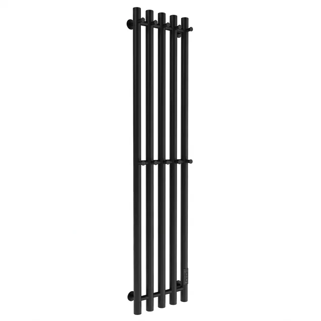 Полотенцесушитель электрический Маргроид Inaro 2 ряда крючков 150x6x24 R (СНШ, Черный RAL 9005 (мат), 4 секц по 3 вст, скр мон, 10кр, 5/5)