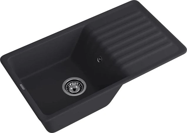 Мойка кухонная GranFest Quarz 73 1-чаша+крыло 860х480 мм, черная