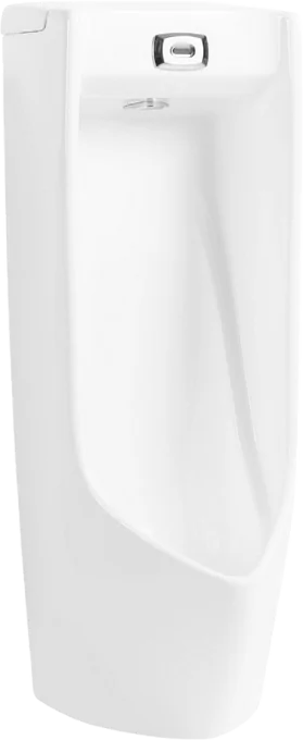 Писсуар напольный SantiLine SL-6005 сенсорный, белый, с сифоном, безободковый, со смывным механизмом