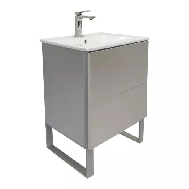 Тумба с раковиной Comforty Бильбао-60Н 00-00019361CF серый шёлк