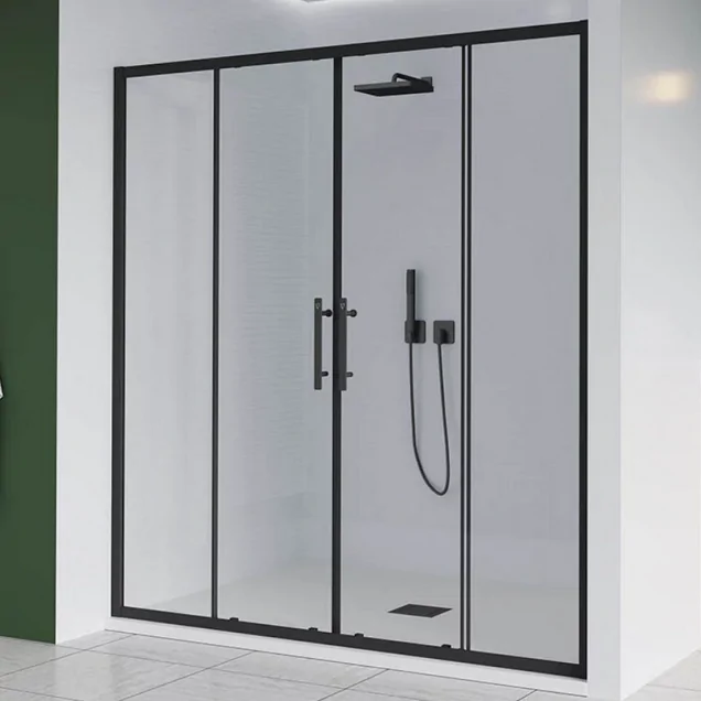 Душевая дверь Veconi Evo 400 B E4-B-120-01-C9 120x195 см, профиль черный/стекло прозрачное