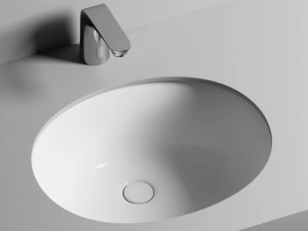 Раковина встраиваемая снизу Ceramicanova Элемент (Element) CN6042 51 белая, овальная