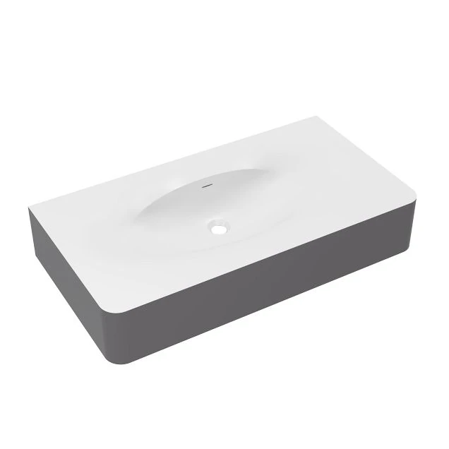 Раковина Каприз (Caprise) VCB-4CA100MWG, Corian, цвет белый матовый + серый матовый