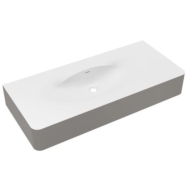 Раковина Каприз (Caprise) VCB-4CA120MWLG, Corian, цвет белый матовый + светло-серый матовый
