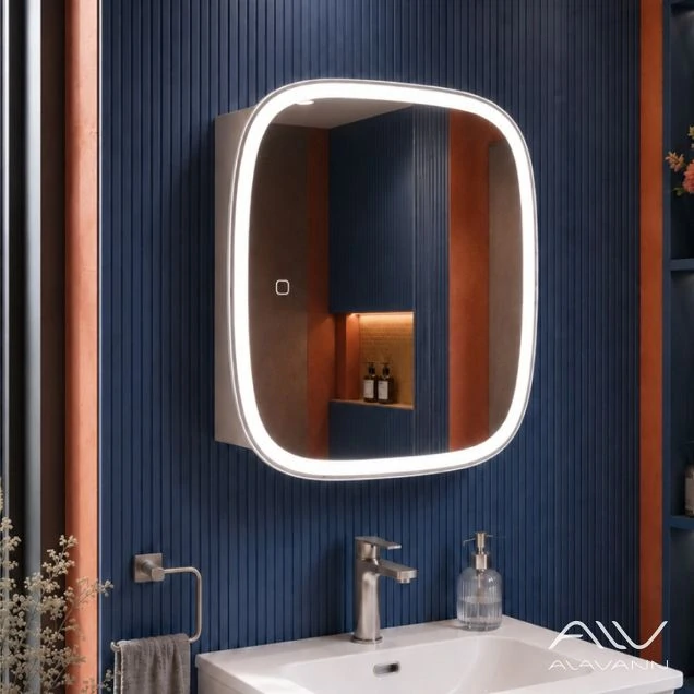 Зеркальный шкаф Alavann Rado Vizazh 60x60 с приближением, подсветкой, сенсорное