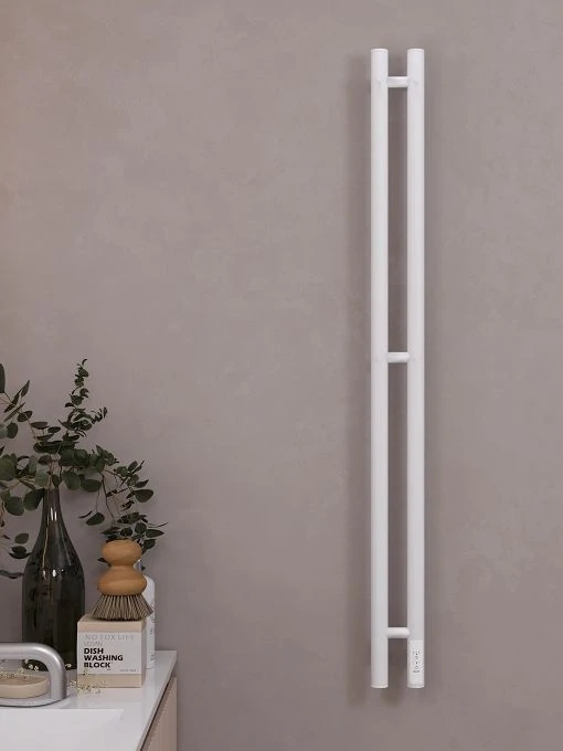 Полотенцесушитель электрический APEXTERMO Луна LN10111WM 1100x80 с крючками, белый матовый