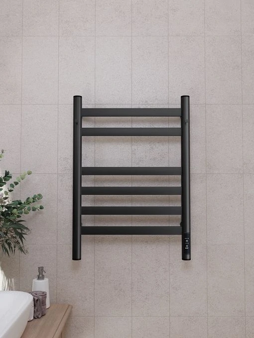 Полотенцесушитель электрический APEXTERMO Сфера SF10164BM 600x400 с крючками, черный матовый