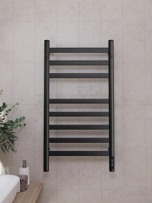 Полотенцесушитель электрический APEXTERMO Сфера SF10184BM 800x400 с крючками, черный матовый