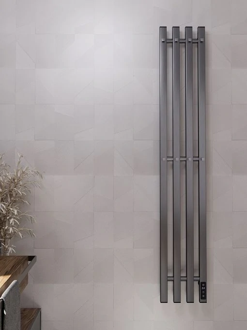 Полотенцесушитель электрический APEXTERMO Сириус SR10113GN 1100x180 с крючками, оружейная сталь