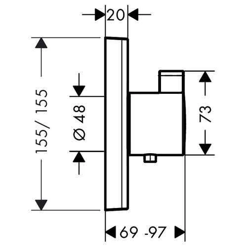 Термостат Hansgrohe ShowerSelect Highflow 15760000 (внешняя часть к 01800180)