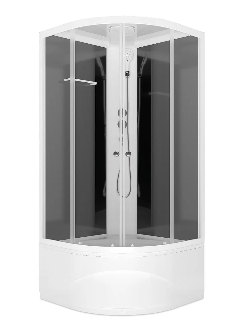 Душевая кабина Domani-Spa Delight Slim 99 high черные стенки, прозрачная 90х90